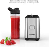 Personal Mini Blender Smoothie Maker Single Service for Shakes and Smoothie, homgeek Portable Small Fruit Vegetable Milk Countertop Mixer Juicer Cup with Travel Lid 600ml Tritan Travel Sport Bottle